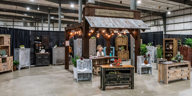 NIWA 2024 Amish Furniture Expo Country Lane Woodworking Booth