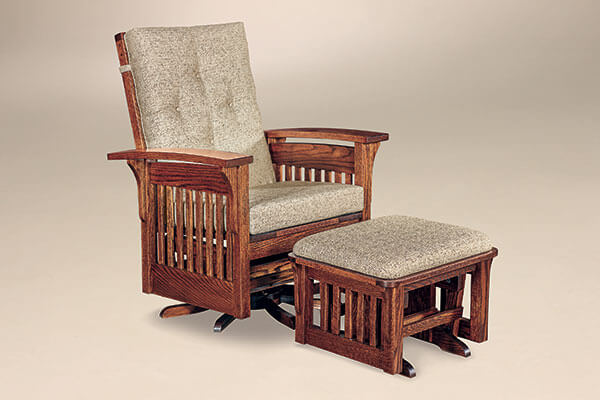 AJ’s Furniture Bow Arm Slat Chair Glider Swivel
