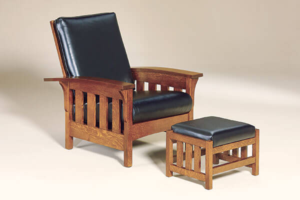 AJ’s Furniture Bow Arm Slat Morris Chair