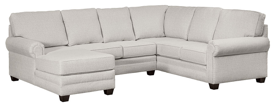 LuxHome Seating Ellington RAF Corner Sofa, Armless Loveseat and LAF Chaise Panel Arm