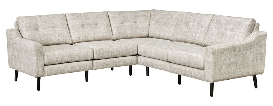 LuxHome Seating Serene 5-Seat Sectional Tear Drop Arm