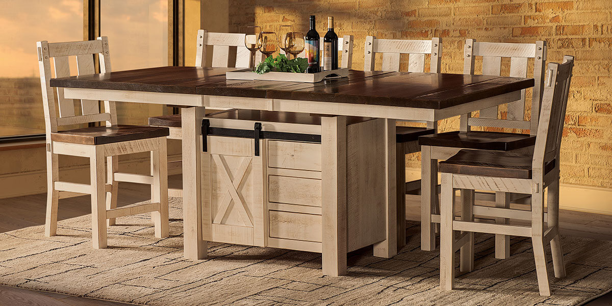 West Point Woodworking Tulsa Cabinet Table Dining Room Furniture Set