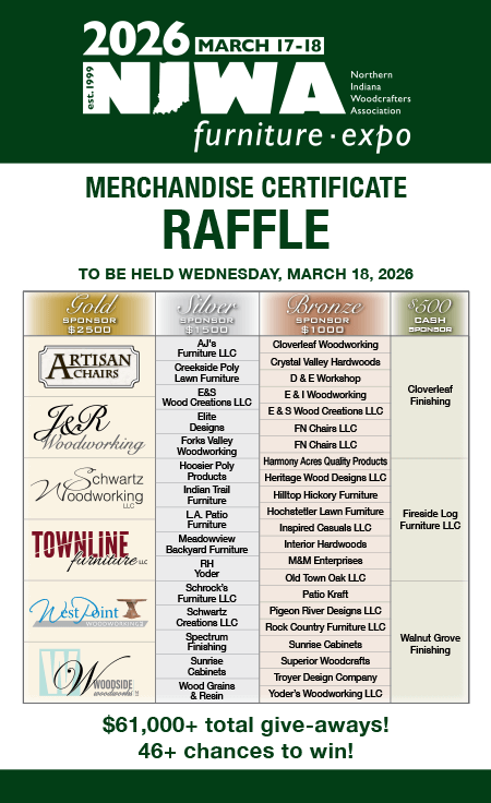NIWA 2026 Merchandise Certificate Raffle Sponsors
