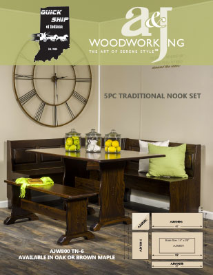 A & J Woodworking Dining Nook Set Cedar Chest Bench 2019 Quick Ship Flyer