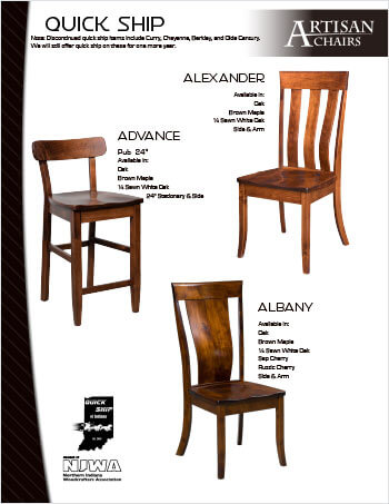 2023 Artisan Chairs Dining Room Furniture Quick Ship Flyer