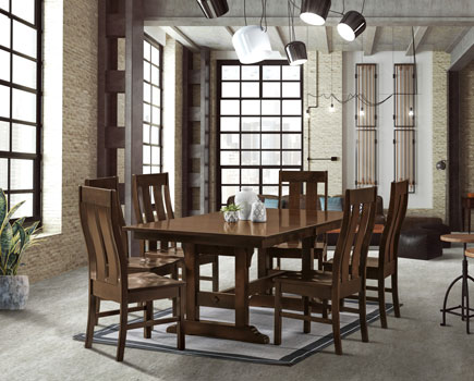 Artisan Chairs Macomb Trestle Dining Room Furniture Set