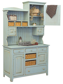 Country Lane Woodworking 100 Lizzies Hutch Seafoam