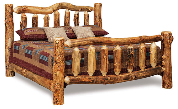 Fireside Log Furniture King Bed Aspen