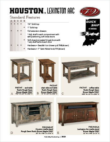 2023 Forks Valley Woodworking Quick Ship Furniture Flyer