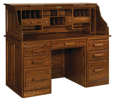 River Woodworking Classic Farmers Roll Top Desk