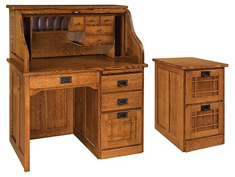 River Woodworking Mission Roll Top Desk