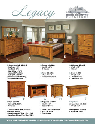 2022 Rock Country Furniture Legacy Bedroom Furniture Flyer