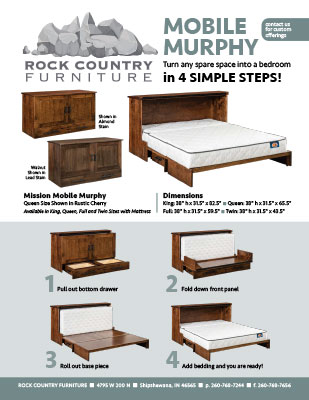 2022 Rock Country Furniture Mission Mobile Murphy Bed Cabinet Flyer
