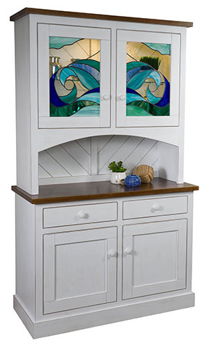 Townline Furniture Ocean Front Leaded Glass Hutch