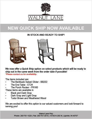 2023 Walnut Lane Poly Outdoor Furniture Quick Ship Flyer