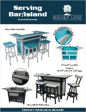 2023 Walnut Lane Poly Outdoor Furniture Serving Bar/Island Flyer