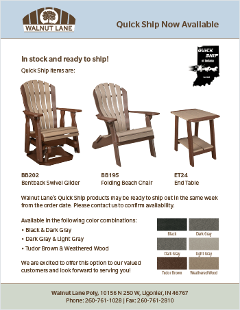 2025 Walnut Lane Poly Outdoor Furniture Quick Ship Flyer