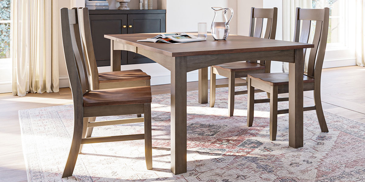 West Point Woodworking Heidi Leg Table Dining Room Furniture Set