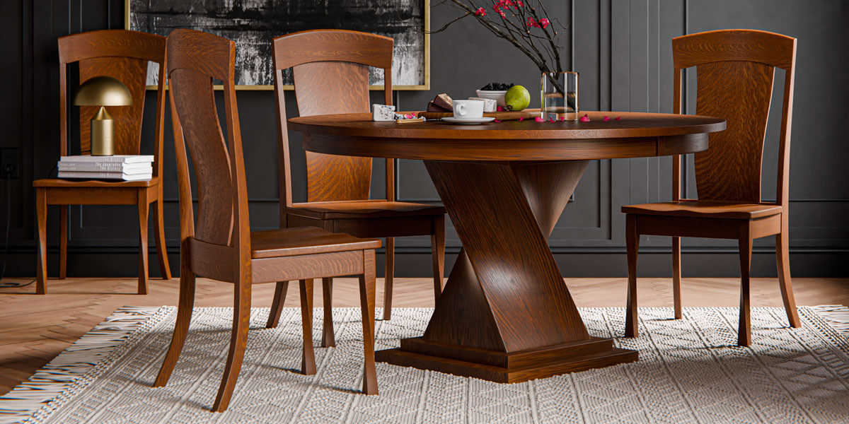 West Point Woodworking Lexington Single Pedestal Table Dining Room Furniture Set