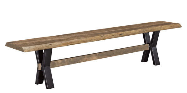 West Point Woodworking Live Edge Rough Sawn Bench with El Dorado Trestle Base