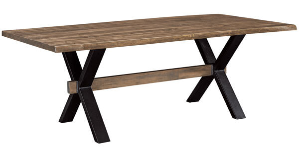 West Point Woodworking Live Edge Rough Sawn Table with El Dorado Trestle Base