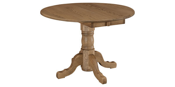 West Point Woodworking Homestead Single Pedestal Drop Leaf Table