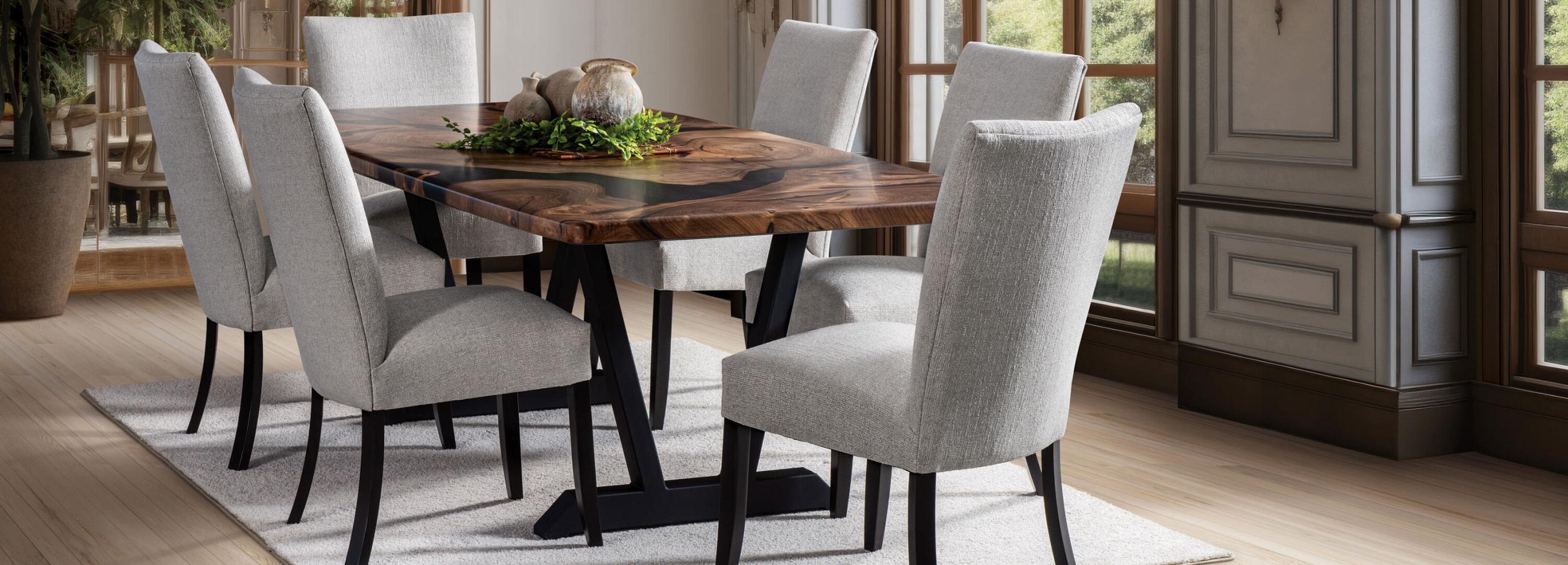 Woodgrains and Resin Sahara Table Dining Room Furniture Set