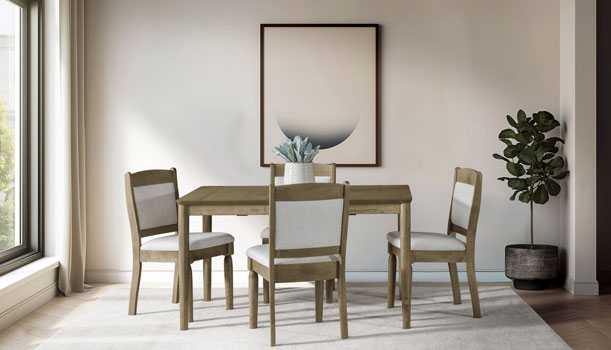 Woodgrains and Resin Asher Table Dining Room Furniture Set