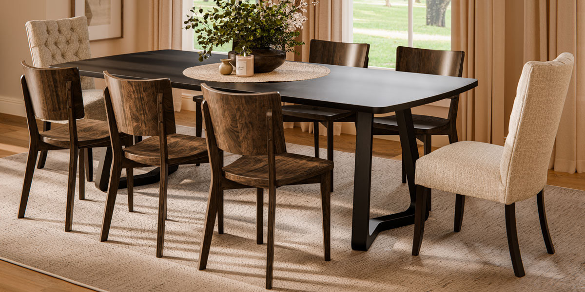 Woodside Woodworks Vandalia Trestle Table Dining Room Furniture Collection