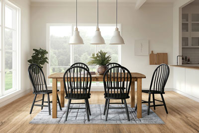 Woodside Woodworks Henderson Leg Table Dining Room Furniture Set