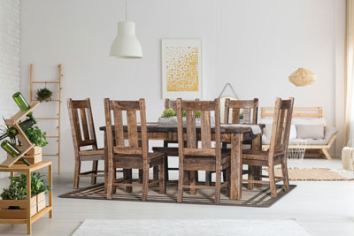 Woodside Woodworks Houston Leg Table Dining Room Furniture Set