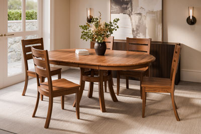 Woodside Woodworks Kalispell Pedestal Table Dining Room Furniture Set
