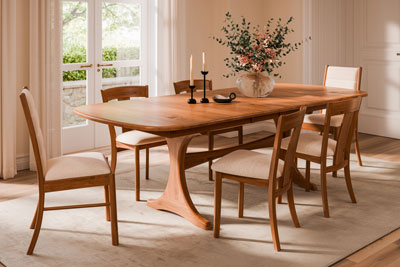 Woodside Woodworks Kirkland Trestle Table Dining Room Furniture Set