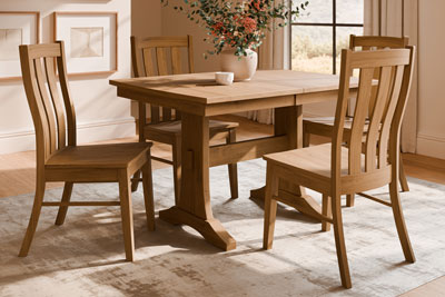 Woodside Woodworks Sadie Trestle Table Dining Room Furniture Set